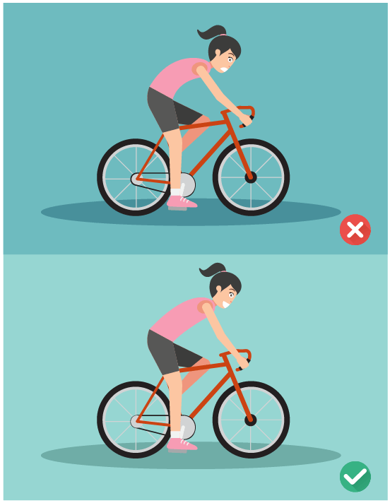 Road bike position:correct back position
