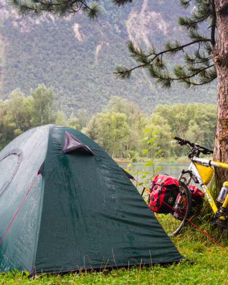 3 ways of tent on a bike: bike camping